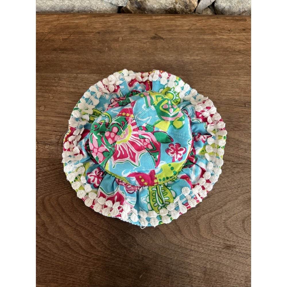 Mud Pie Little Sprout *NEW* Infant Baby Girl 0-12M Pink & Green 100& Cotton Hat